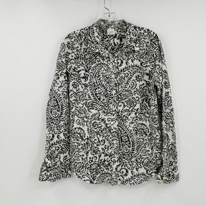 J. CREW black & white buton down shirt